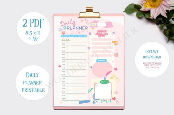 Download Cute Pastel Daily Planner Printable. - Plan Collection
