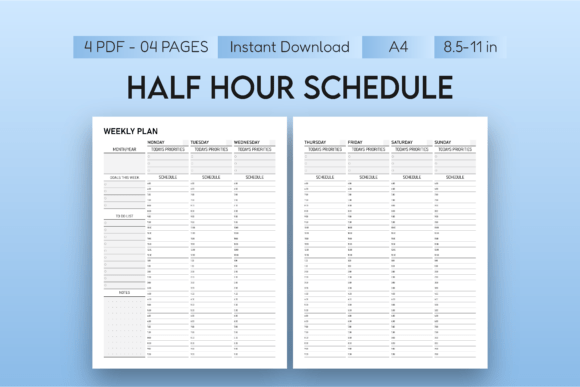 Download Half-Hour Weekly Planner - Plan Collection