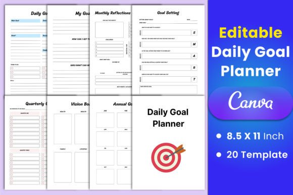 Download Daily Goal Planner Canva Interior - Plan Collection