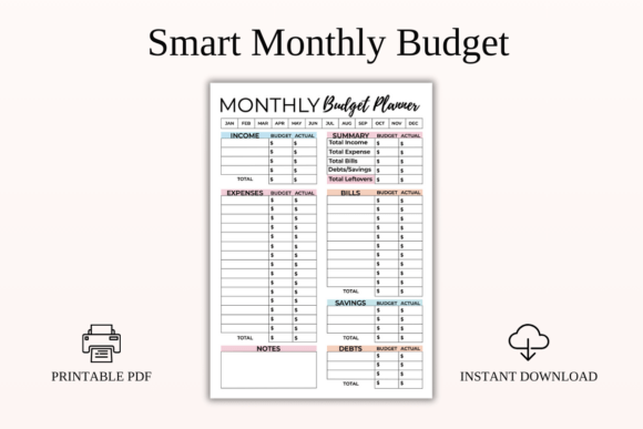 Download Smart Monthly Budget Planner Printable - Plan Collection