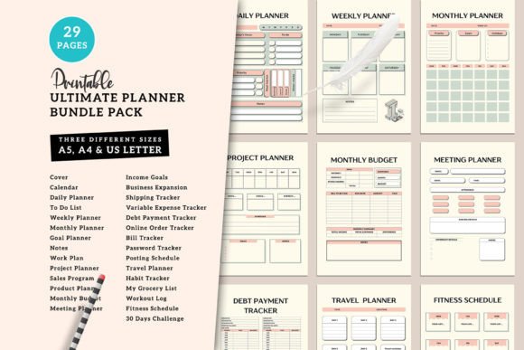 Download Printable Ultimate Planner Bundle Vol.35 - Plan Collection