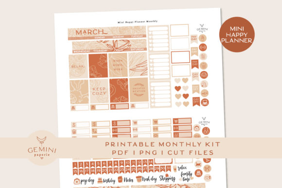 Download Monthly Printable Planner Sticker Kit - Plan Collection