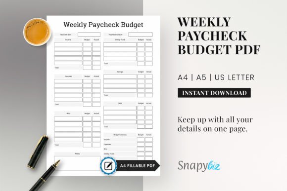 Download Weekly Paycheck Printable Planner - Plan Collection
