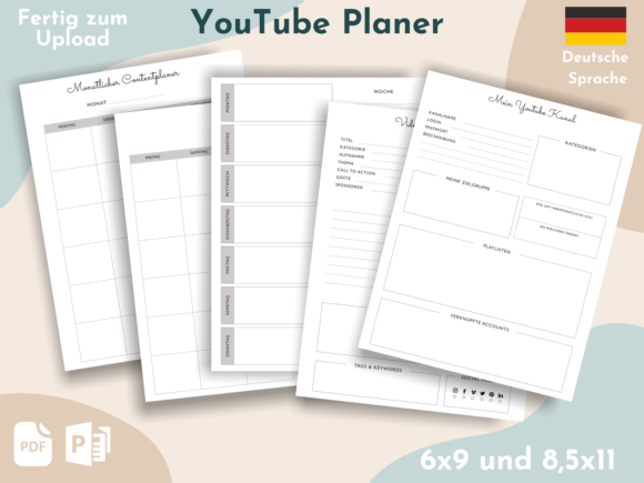 Download YouTube Planer | German KDP Interior - Plan Collection
