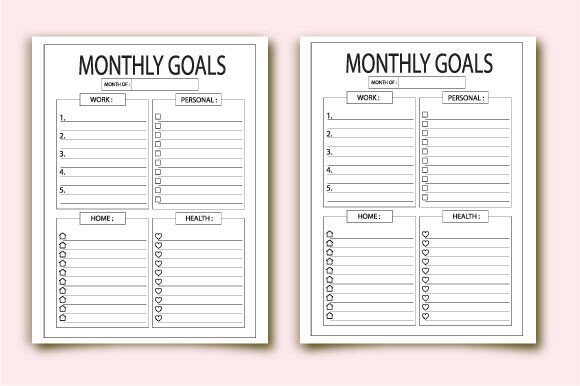 Download Monthly Goal Planner Book KDP for Amazon - Plan Collection