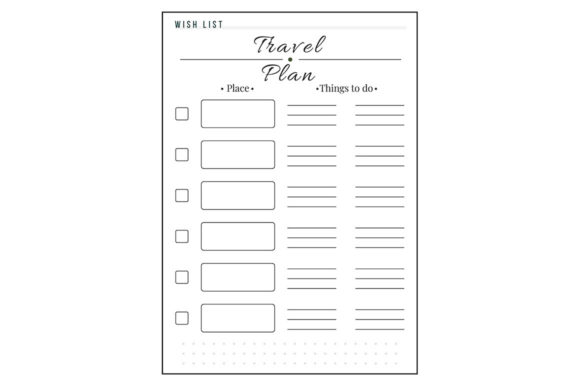 Download Travel List Minimalist Planner Page - Plan Collection