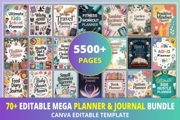 Download 70+ Editable Planner &amp; Journal Bundle - Plan Collection