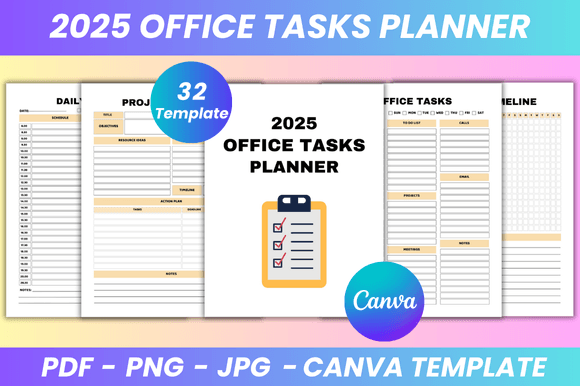 Download 2025 Office Tasks Planner Canva Kdp - Plan Collection
