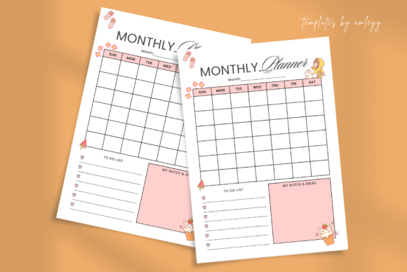 Download Cute Monthly Planner Template Canva - Plan Collection