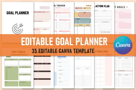 Download Editable Goal Planner for Canva - Plan Collection