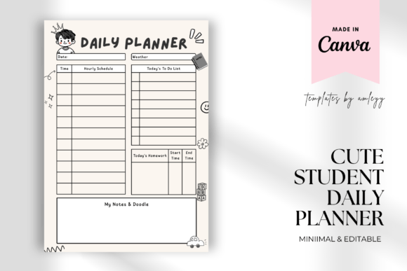 Download Cute Student Daily Planner Template - Plan Collection