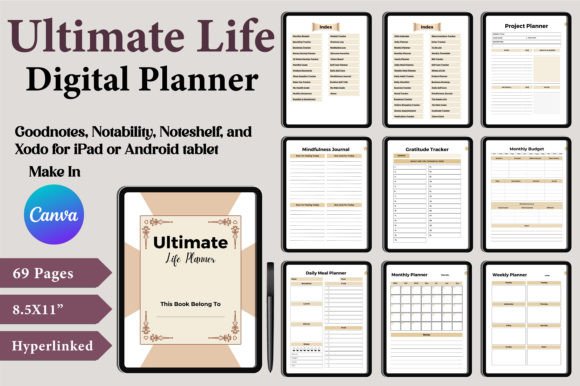 Download Digital Ultimate Life Planner Canva - Plan Collection