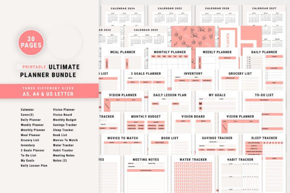 Download Printable Ultimate Planner Bundle Pack - Plan Collection
