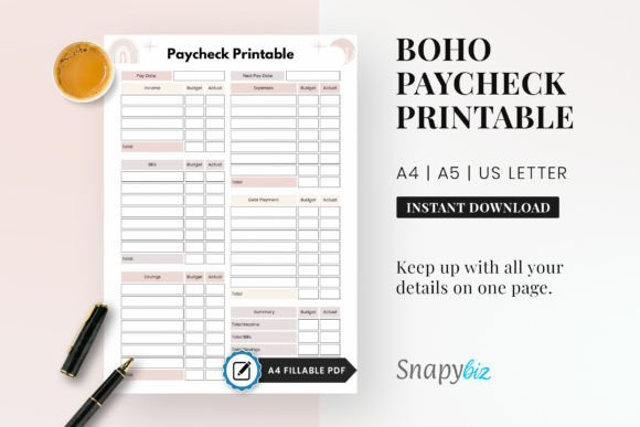 Download Paycheck Budget Printable Planner PDF - Plan Collection