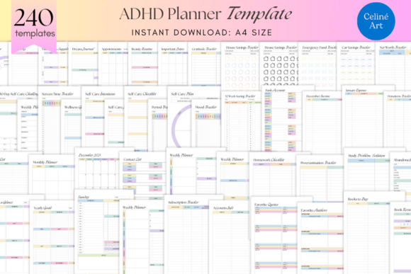 Download Editable ADHD Planner KDP Templates - Plan Collection