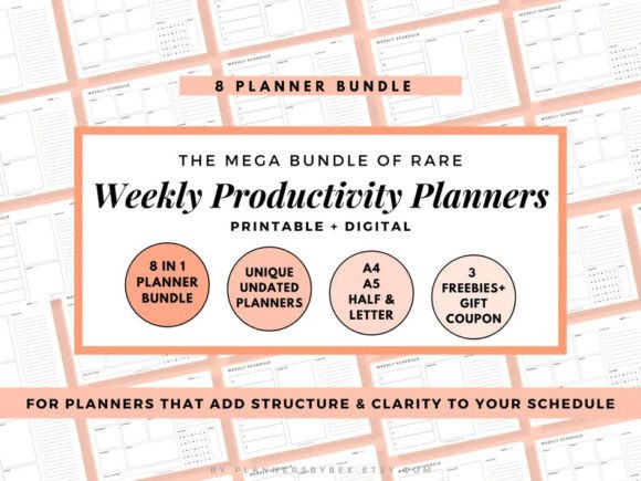 Download Best Weekly Undated Printable Planner - Plan Collection