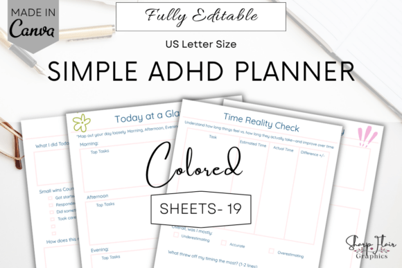 Download ADHD Planner Bundle Canva Editable - Plan Collection