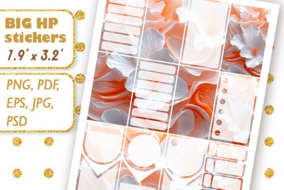 Download Big Happy Planner Stickers Orange Flower - Plan Collection
