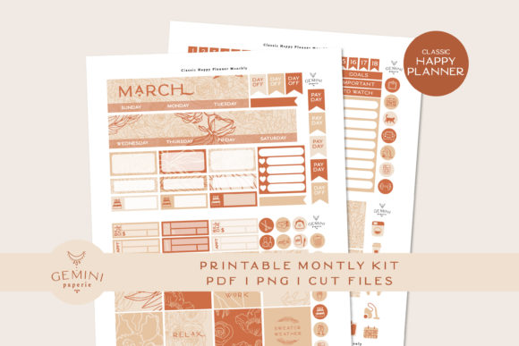 Download Monthly Printable Planner Sticker Kit - Plan Collection