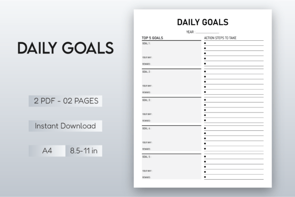 Download Daily Goals Planner Printable - Plan Collection