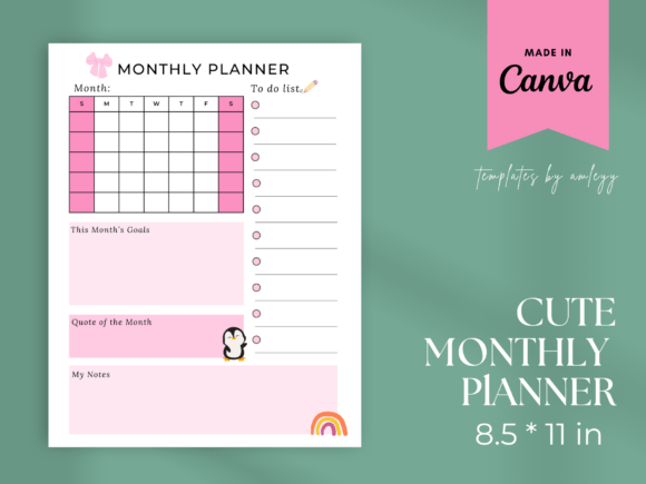 Download Cute Coquette Monthly Planner Template - Plan Collection
