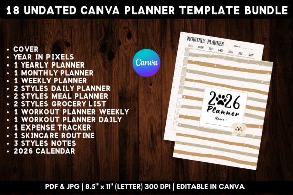 Download Printable Canva Planner Template Bundle - Premium Resources