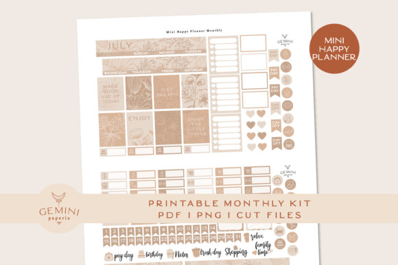 Download Monthly Printable Planner Sticker Kit - Plan Collection