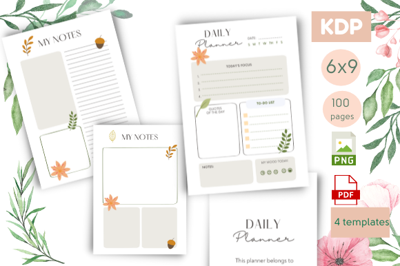 Download Women Beautiful Floral Daily Planner KDP - Plan Collection