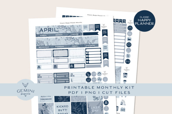 Download Monthly Printable Planner Sticker Kit - Plan Collection