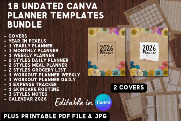 Download Printable Canva Planner Template Bundle - Premium Resources