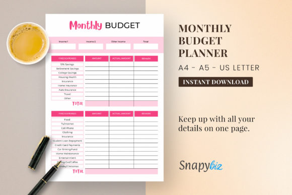 Download Monthly Budget Planner | Printable - Plan Collection