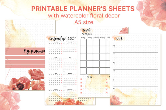 Download Printable Undated Planner's Sheets A5 - Plan Collection