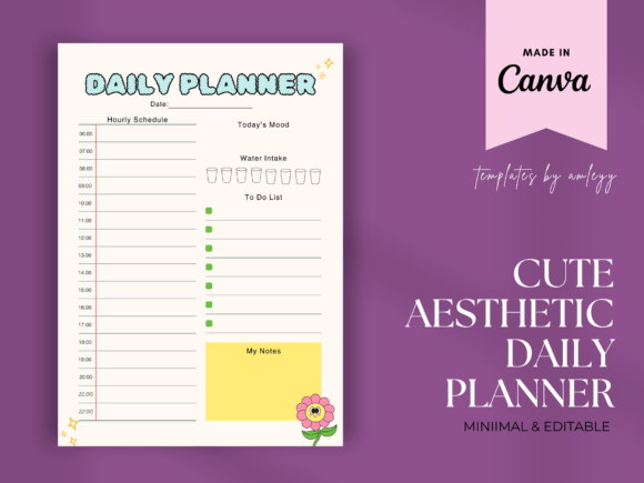 Download Cute Daily Planner Template for Canva - Plan Collection
