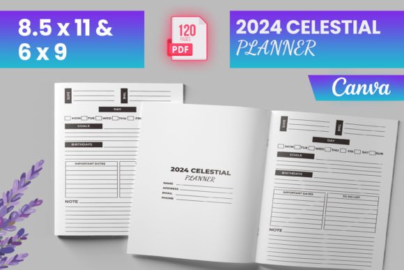 Download 2024 Celestial Planner for Canva (KDP) - Plan Collection