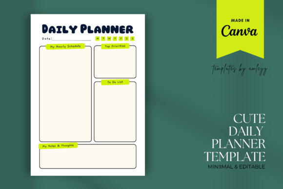 Download Cute Daily Planner Canva Template - Plan Collection