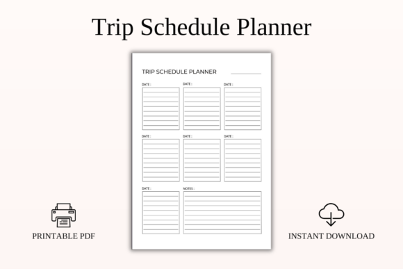 Download Trip Schedule Planner Printable PDF - Plan Collection