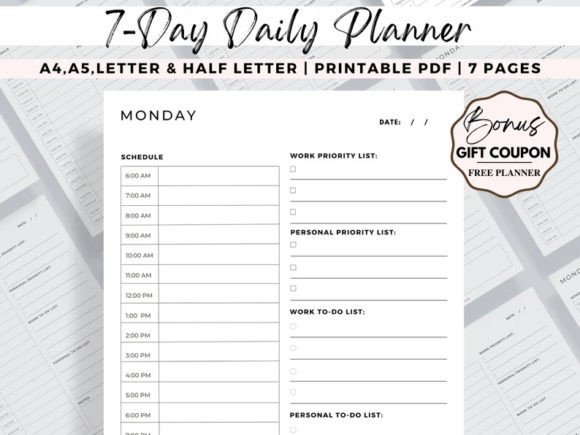 Download 7 Day Planner, 7 Day Planner Printable - Plan Collection