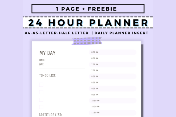 Download 24 Hour Daily Planner Printable - Plan Collection