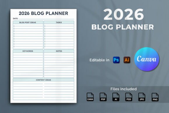 Download 2026 Blog Planner Template - Plan Collection