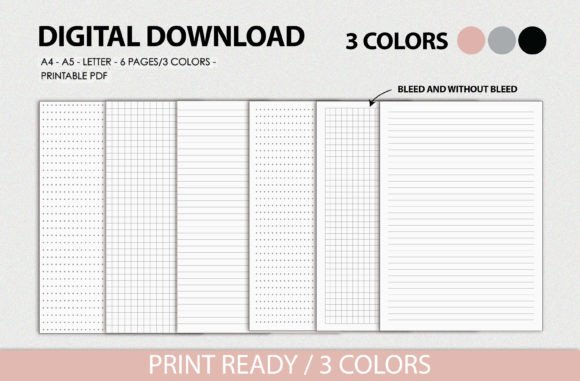 Download Basic Notes Paper Set Printable Planner - Plan Collection