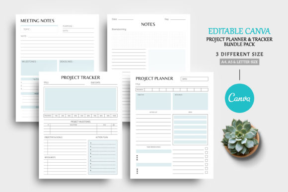 Download Editable Canva Project Planner Template - Plan Collection