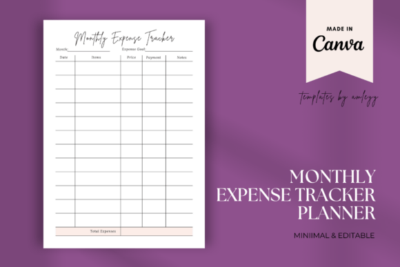 Download Monthly Expense Tracker Template Planner - Plan Collection