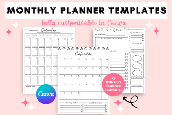 Download Monthly Planner Canva Templates - Plan Collection