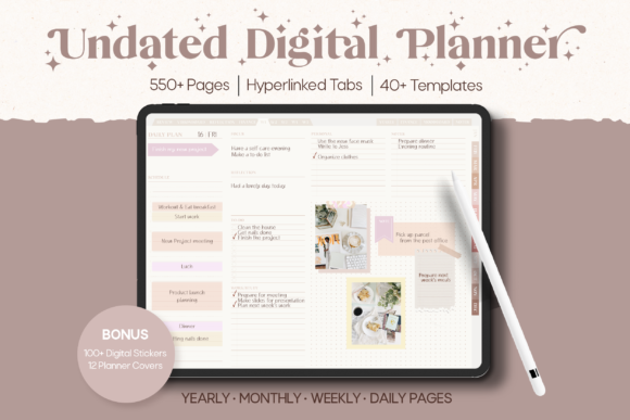 Download Neutral Undated Yearly Digital Planner - Plan Collection