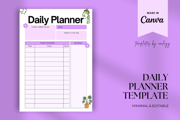 Download Free Cute Daily Planner Template Canva - Plan Collection