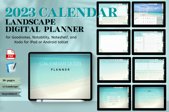 Download 2023 Calendar Digital Planner Landscape - Plan Collection