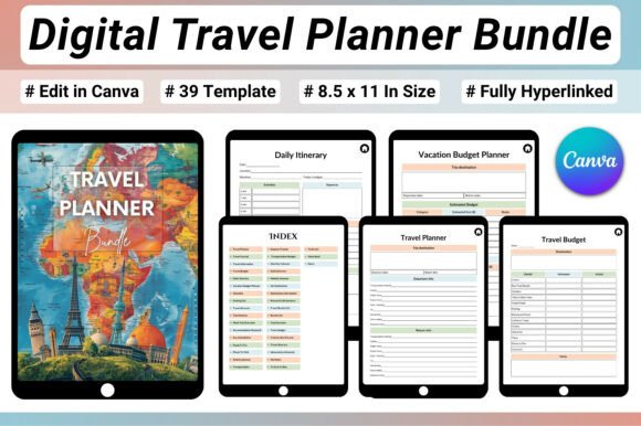 Download ✈️ Digital Travel Planner Bundle - Plan Collection