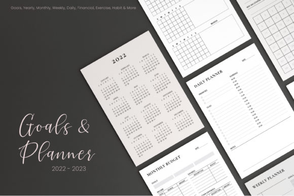 Download Goals &amp; Planner Kit Bundle Printable - Plan Collection