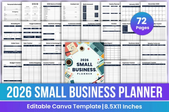 Download 2026 Small Business Planner Bundle Canva - Plan Collection