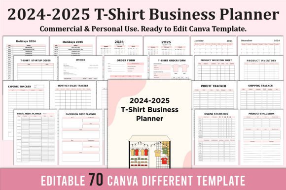 Download 2024-25 T-Shirt Business Planner Canva - Plan Collection